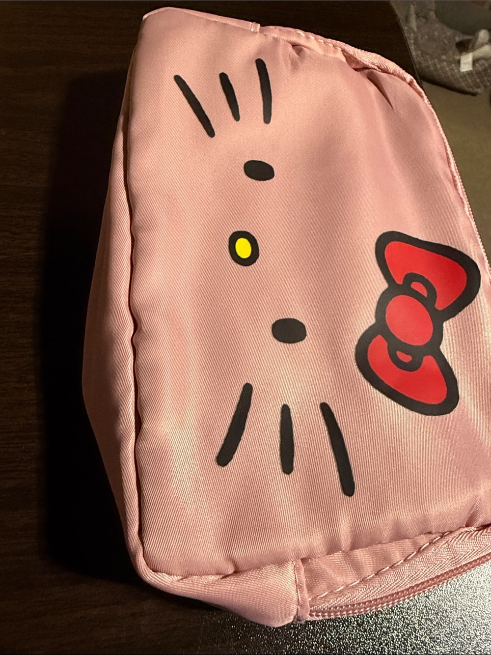 Hello Kitty Pink Pouch with Red Bow Accent
